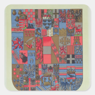 Pegatina Cuadrada Escudo de armas del imperio austrohúngaro