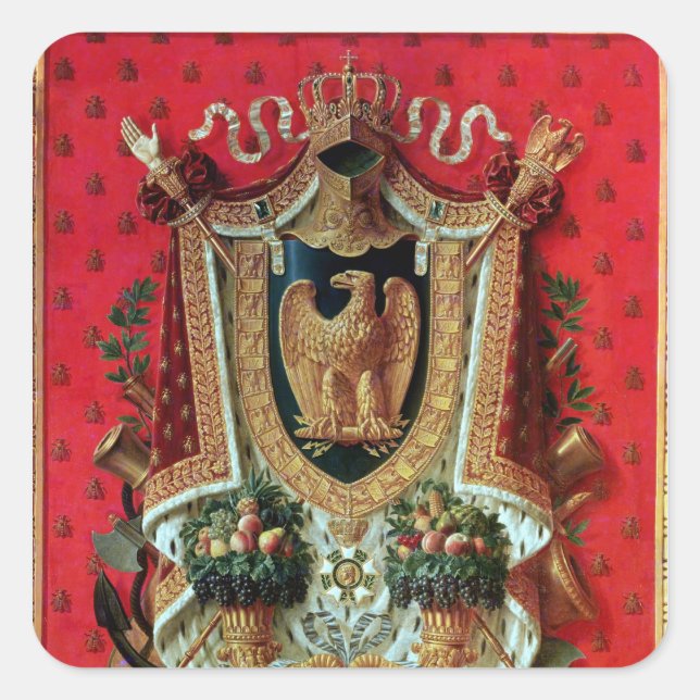 Pegatina Cuadrada Escudo de armas del imperio francés (Anverso)