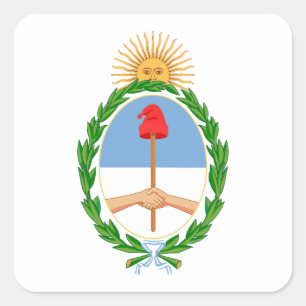Pegatina Cuadrada escudo de armas del país Argentina símbolo emblema