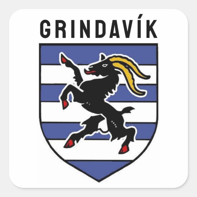 Pegatina Cuadrada Escudo de armas Grindavík - Islandia (Anverso)