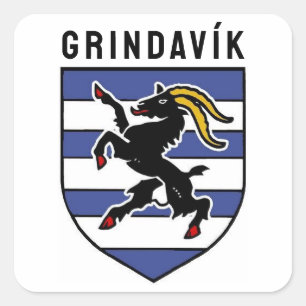 Pegatina Cuadrada Escudo de armas Grindavík - Islandia