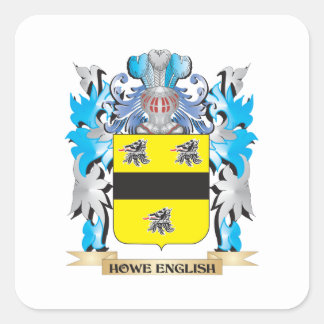Pegatina Cuadrada Escudo de armas Howe-Inglés - escudo de la familia