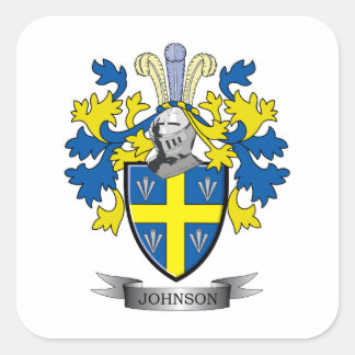 Pegatina Cuadrada Escudo de armas Johnson