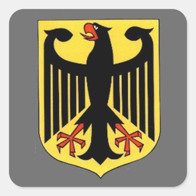 Pegatina Cuadrada Escudo de armas para Alemania (Anverso)