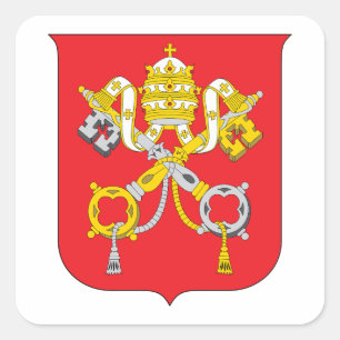 Pegatina Cuadrada escudo de armas símbolo emblema bandera país Vatic