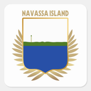 Pegatina Cuadrada Escudo de bandera de la isla de Navassa