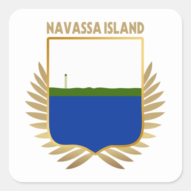 Pegatina Cuadrada Escudo de bandera de la isla de Navassa (Anverso)