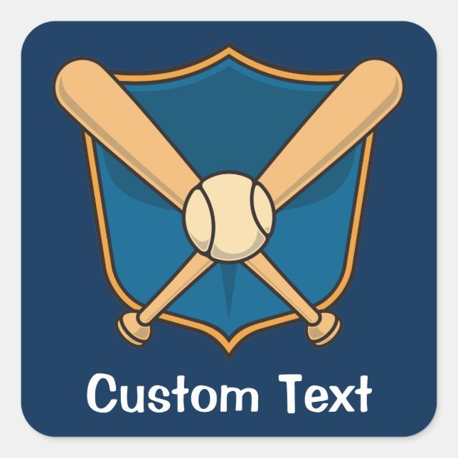 Pegatina Cuadrada Escudo de béisbol (Anverso)
