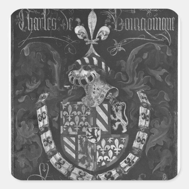 Pegatina Cuadrada Escudo de Charles de Bourgogne (Anverso)