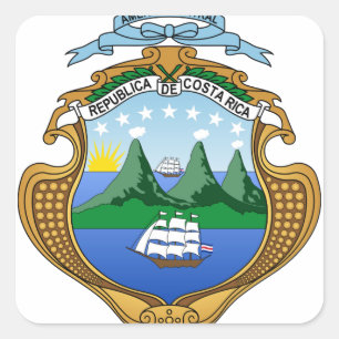 Pegatina Cuadrada Escudo de Costa Rica