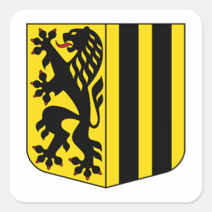 Pegatina Cuadrada Escudo de Dresden, Alemania