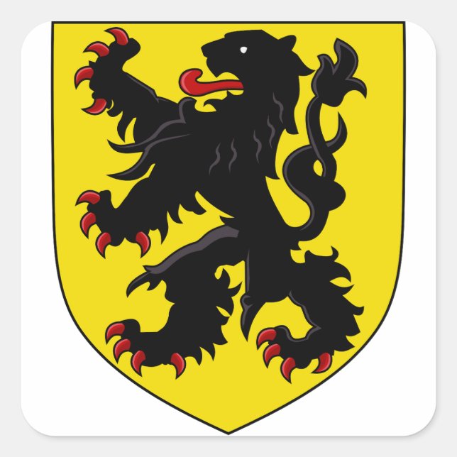 Pegatina Cuadrada Escudo de Flandes (Anverso)