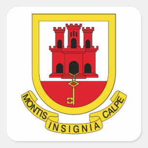 Pegatina Cuadrada Escudo de Gibraltar