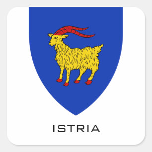 Pegatina Cuadrada Escudo de Istria Legado Adriático