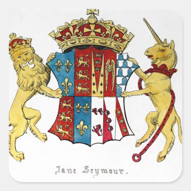 Pegatina Cuadrada Escudo de Jane Seymour (Anverso)