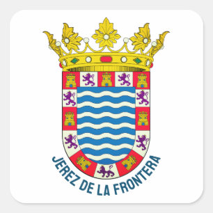 Pegatina Cuadrada Escudo de Jerez de la Frontera