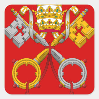 Pegatina Cuadrada Escudo de la Ciudad del Vaticano