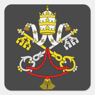 Pegatina Cuadrada Escudo de la Ciudad del Vaticano