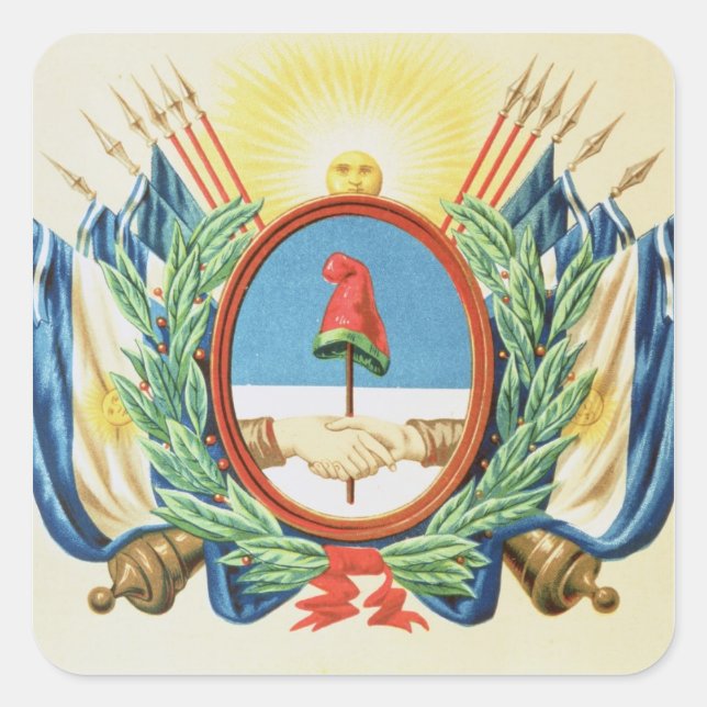 Pegatina Cuadrada Escudo de la Confederación Argentina (Anverso)