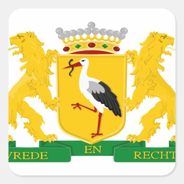 Pegatina Cuadrada Escudo de La Haya (Anverso)