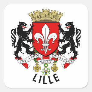 Pegatina Cuadrada Escudo de Lille (Francia)