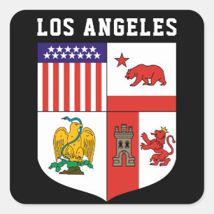 Pegatina Cuadrada Escudo de Los Ángeles
