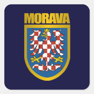 Pegatina Cuadrada Escudo de Morava (Moravia)