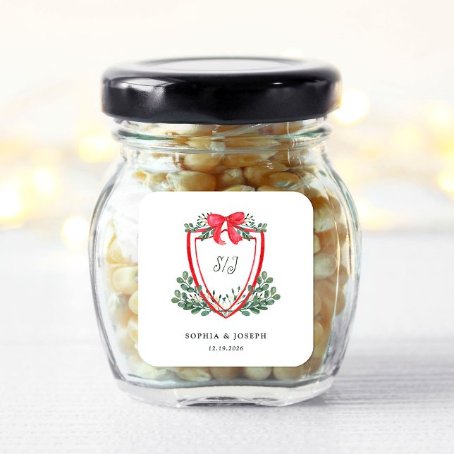Pegatina Cuadrada Escudo de navidades | Boda de feriado caprichoso (Subido por el creador)