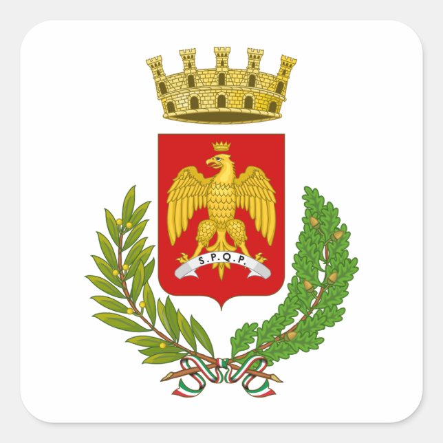 Pegatina Cuadrada Escudo de Palermo - ciudad de Sicilia (Anverso)