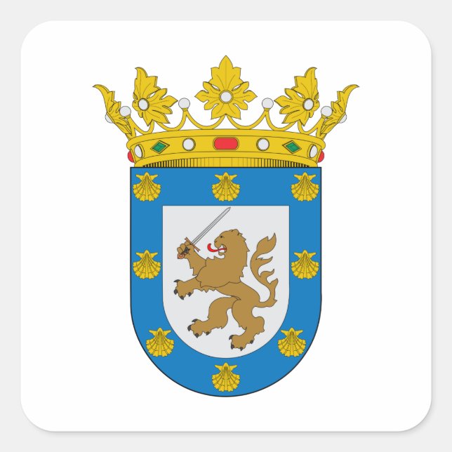 Pegatina Cuadrada Escudo de Santiago de Chile (Anverso)