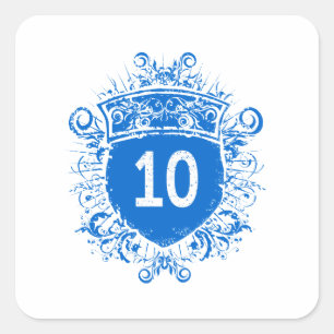 Pegatina Cuadrada Escudo del azul #10