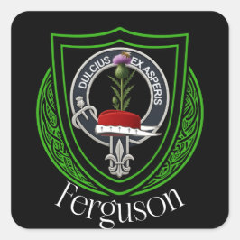 Pegatina Cuadrada Escudo del Clan Escocés Ferguson