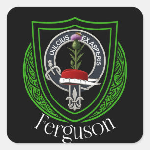 Pegatina Cuadrada Escudo del Clan Escocés Ferguson