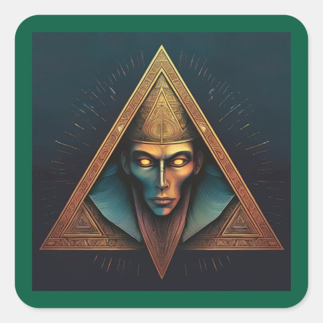 Pegatina Cuadrada Escudo del muro de Illuminati (Anverso)