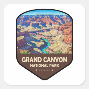 Pegatina Cuadrada Escudo del Parque Nacional del Gran Cañón