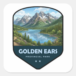 Pegatina Cuadrada Escudo del Parque Provincial Golden Ears