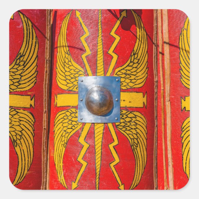 Pegatina Cuadrada Escudo militar romano - Esctum (Anverso)