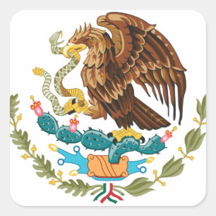 Pegatina Cuadrada Escudo Nacional de México