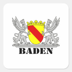 Pegatina Cuadrada Escudos de armas de Baden De Baden Agarras
