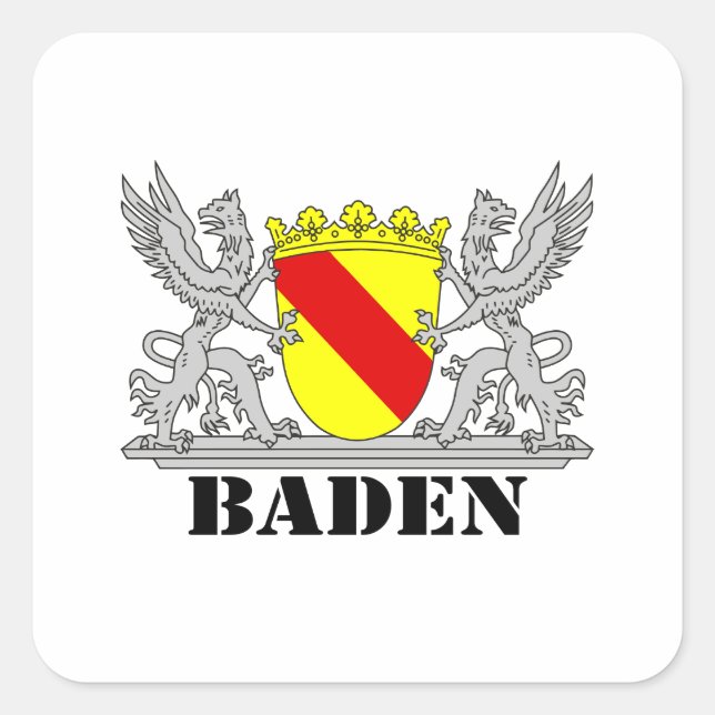Pegatina Cuadrada Escudos de armas de Baden De Baden Agarras (Anverso)