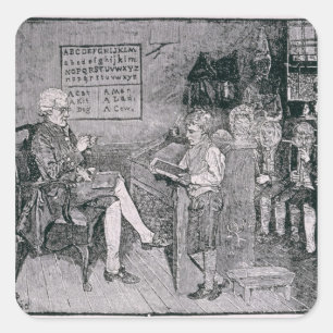 Pegatina Cuadrada Escuela de vejez en Pensilvania