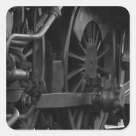 Pegatina Cuadrada Escuela mecánica de locomotoras