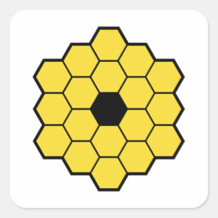 Pegatina Cuadrada Esencial del telescopio espacial JWST James Webb