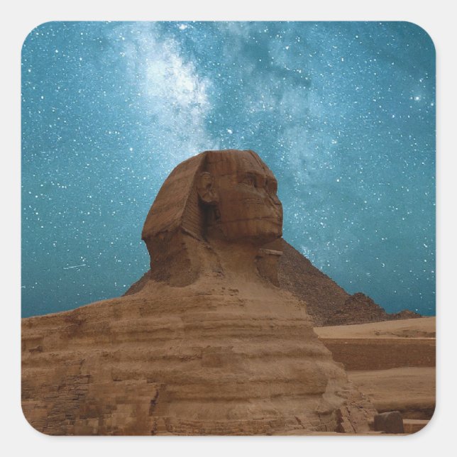 Pegatina Cuadrada Esfinge: Egipto (Anverso)