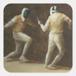 Pegatina Cuadrada Esgrima