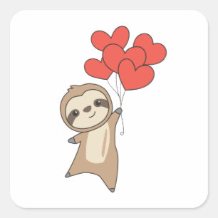 Pegatina Cuadrada Eslora Para Animales El día de San Valentín Con Co