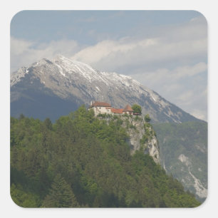 Pegatina Cuadrada ESLOVENIA, GORENJSKA, Bled: Castillo de Bled & 2