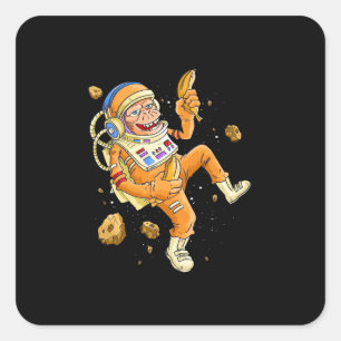 Pegatina Cuadrada Espacio de monos astronautas