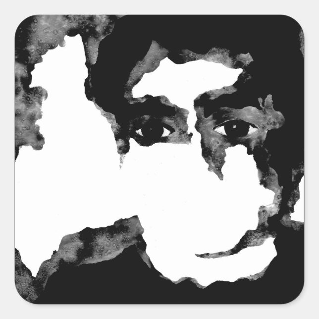 Pegatina Cuadrada espacio gris. jjp. (Anverso)