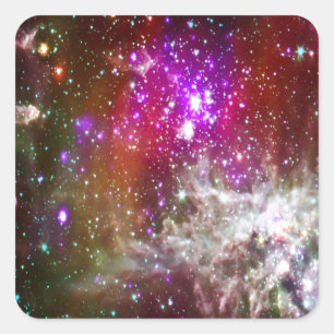 Pegatina Cuadrada Espacio - Nebulosa Pacman